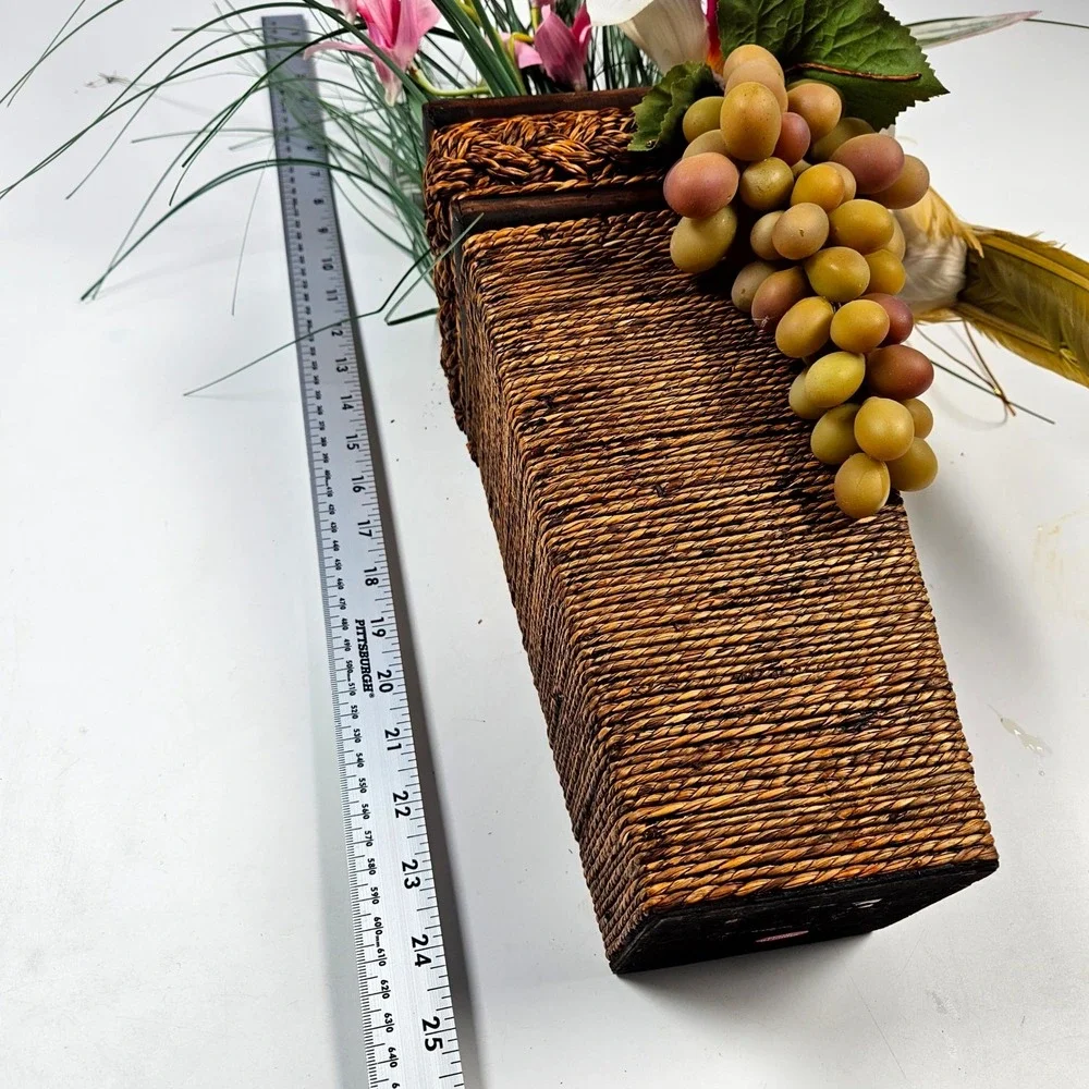 Floral‎ Wall Decor OS Brown Pink Tropical Orchid Bird Tiki Arrangement Beach